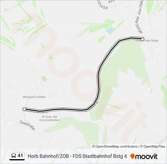 41 Bus Line Map