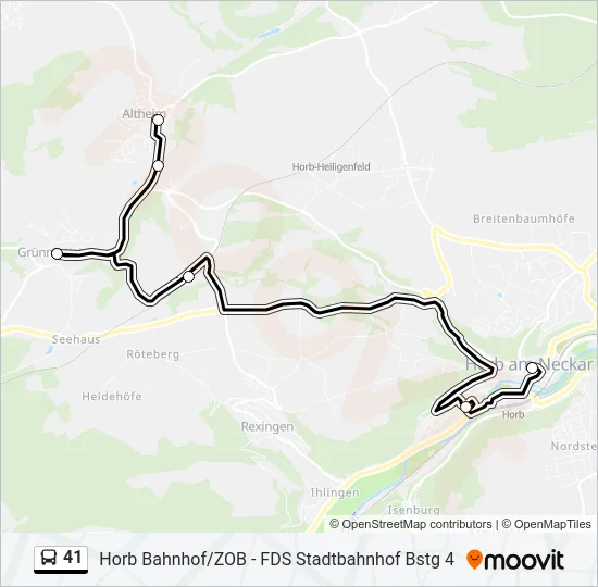 41 Bus Line Map