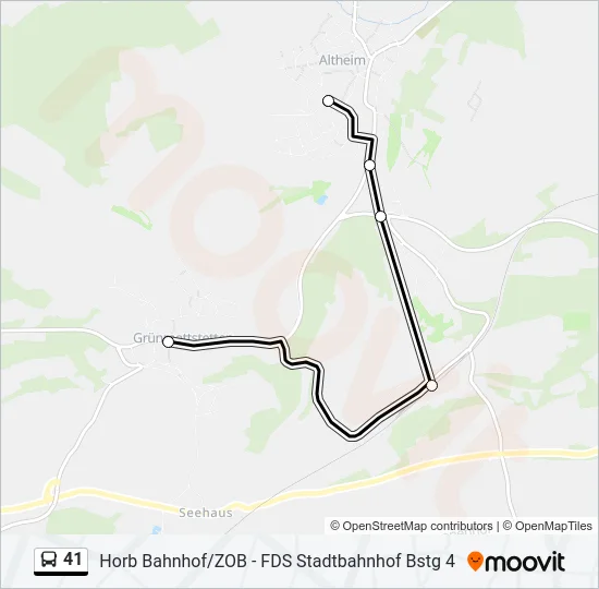 41 Bus Line Map