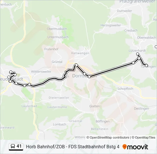 41 Bus Line Map