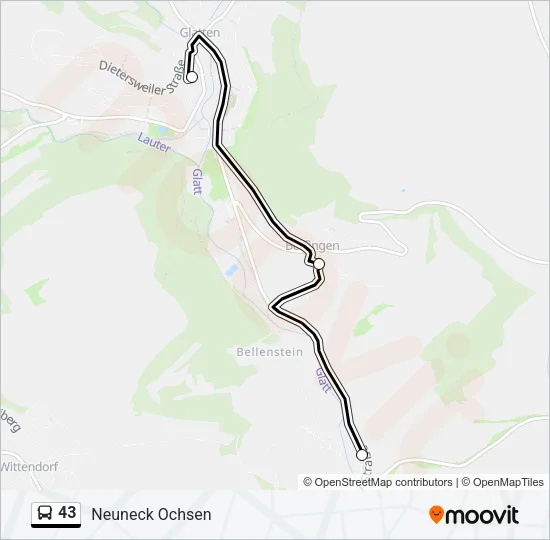 43 Bus Line Map