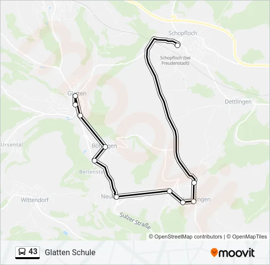 43 Bus Line Map