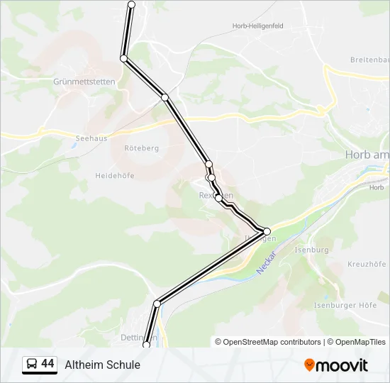 44 Bus Line Map