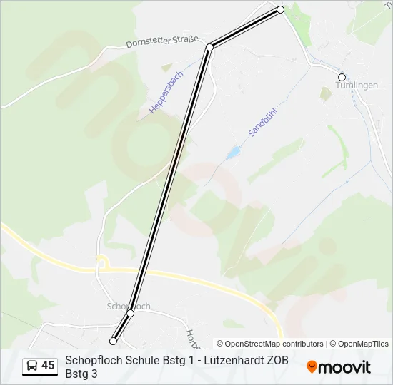 45 Bus Line Map