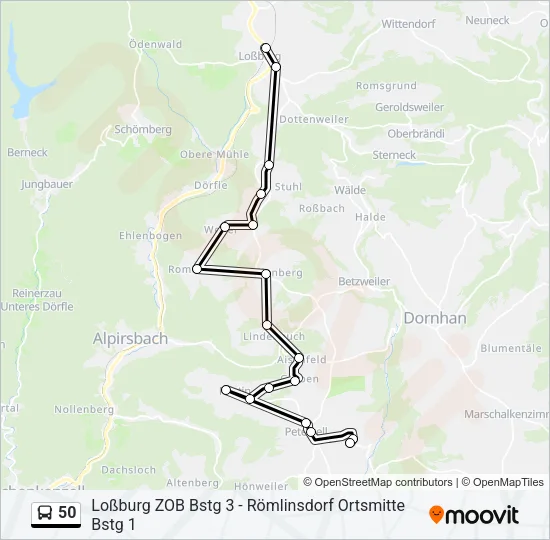 50 Bus Line Map