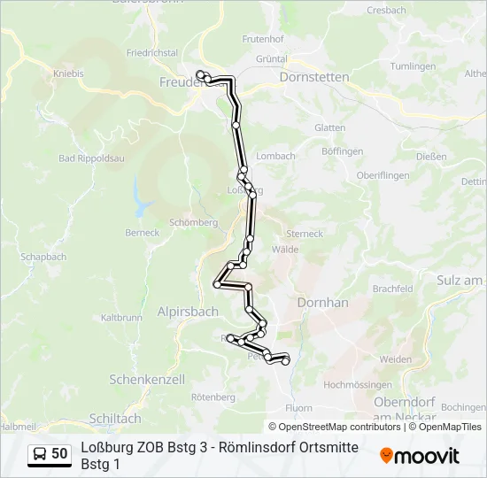 50 Bus Line Map