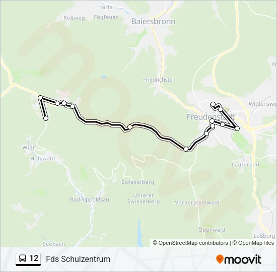 12 Bus Line Map