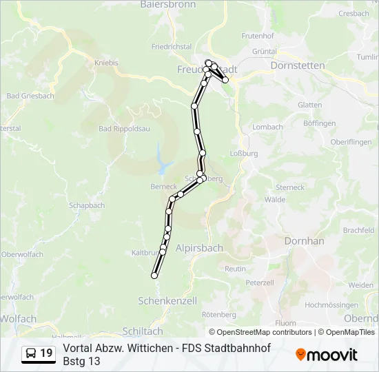 19 Bus Line Map