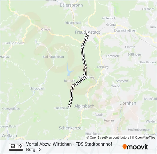 19 Bus Line Map