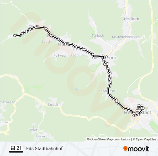 21 Bus Line Map