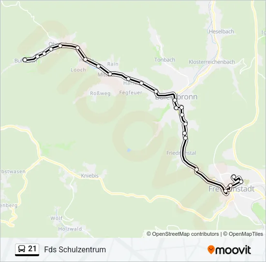 21 Bus Line Map
