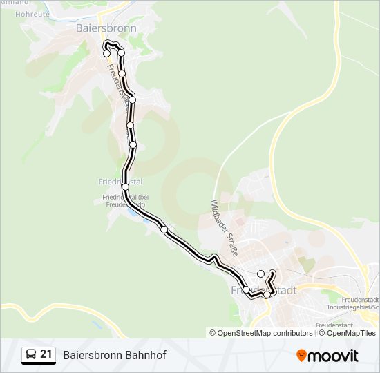 21 Bus Line Map