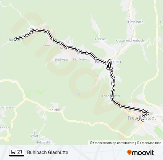 21 Bus Line Map