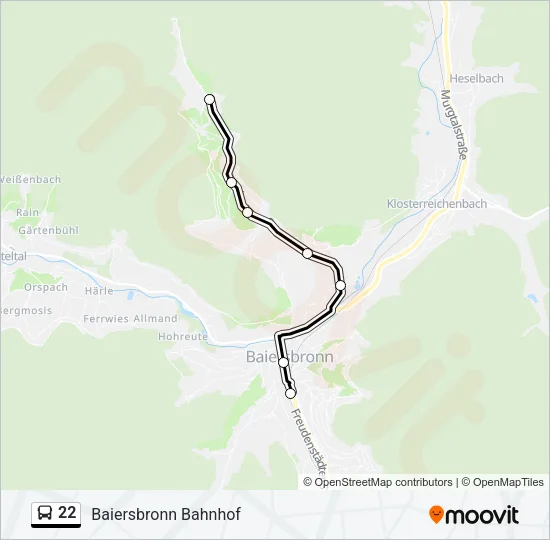 22 Bus Line Map