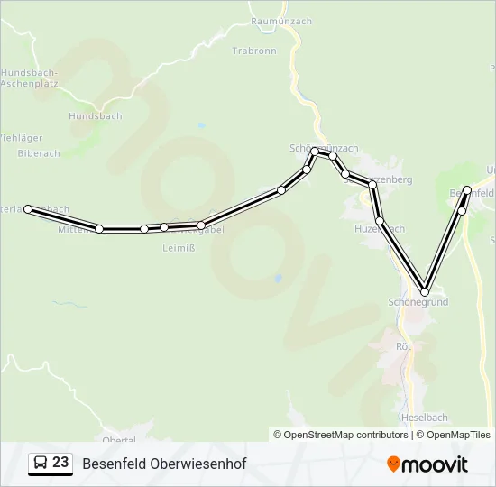 23 Bus Line Map