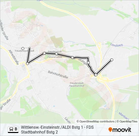 B Bus Line Map