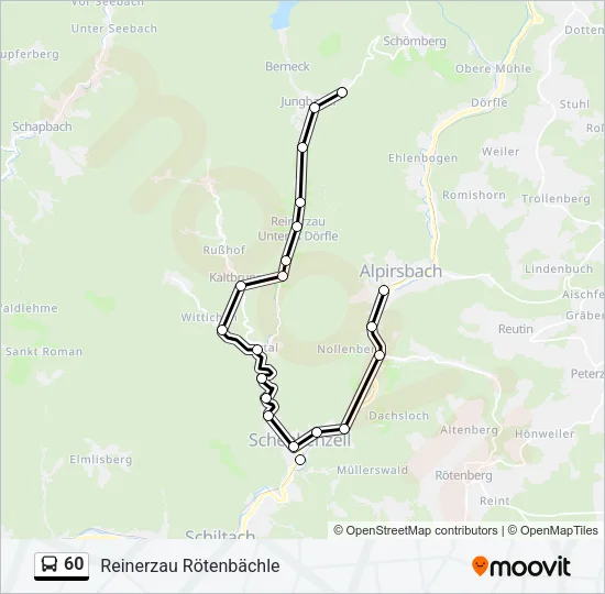 60 Bus Line Map
