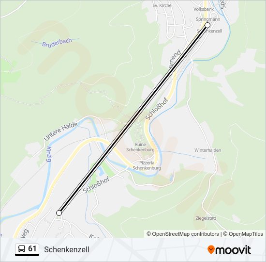 61 Bus Line Map