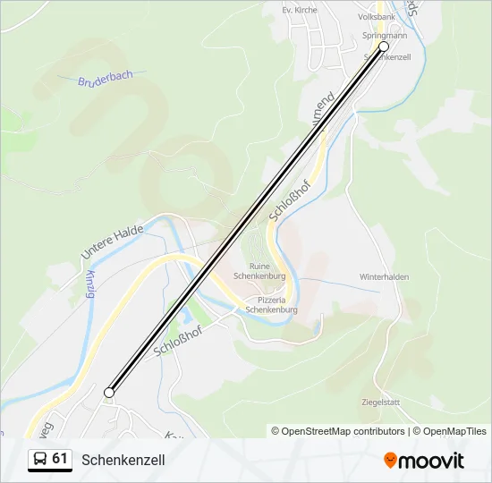 61 Bus Line Map