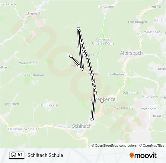 61 Bus Line Map