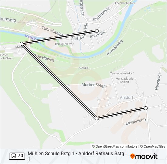 70 Bus Line Map