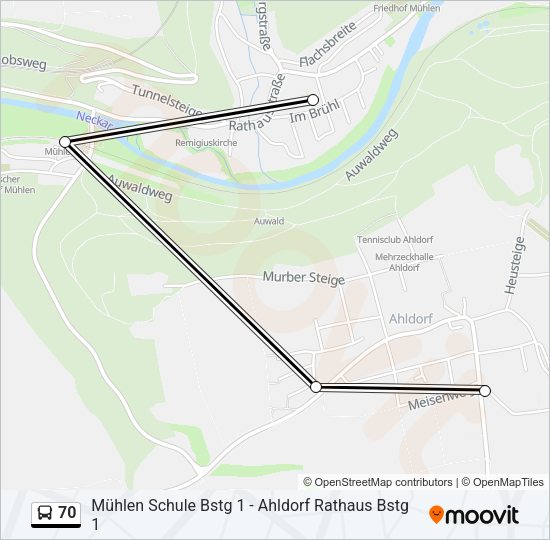 70 Bus Line Map