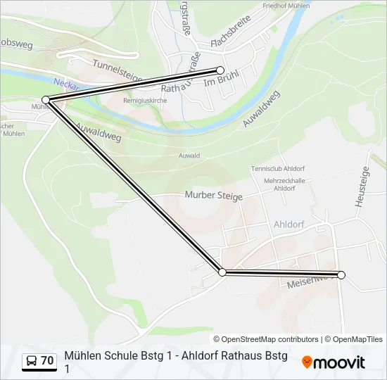 70 Bus Line Map