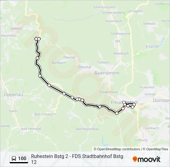 100 Bus Line Map