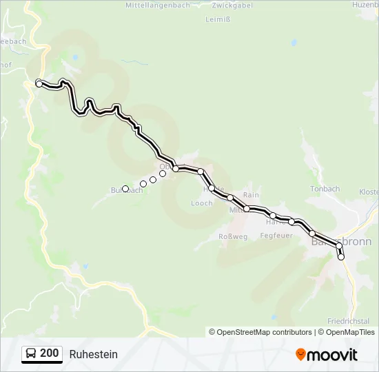 200 Bus Line Map