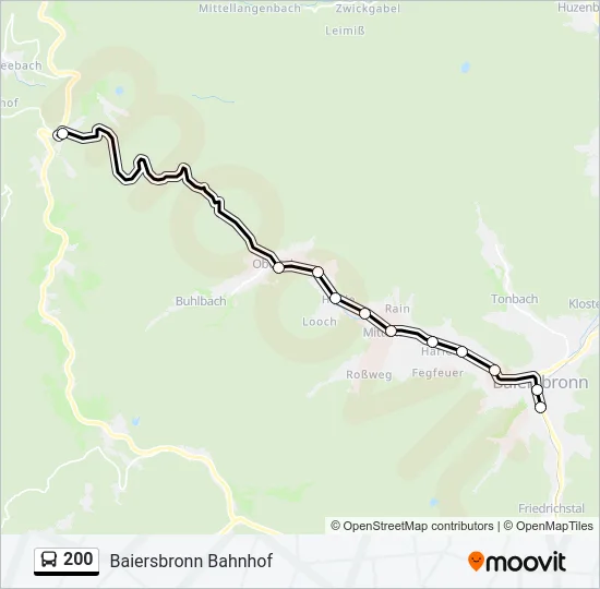 200 Bus Line Map