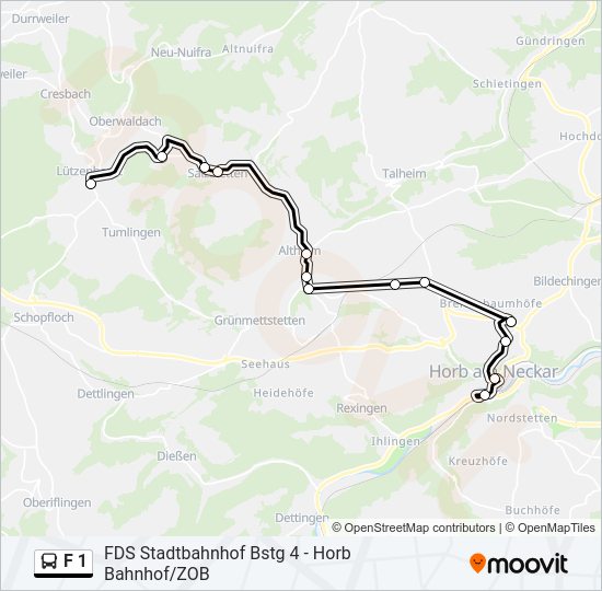 F 1 Bus Line Map