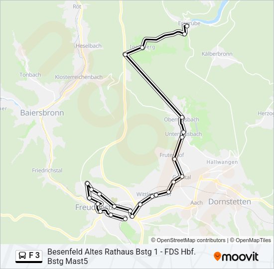 F 3 Bus Line Map