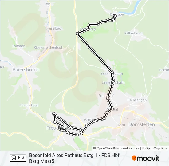 F 3 Bus Line Map