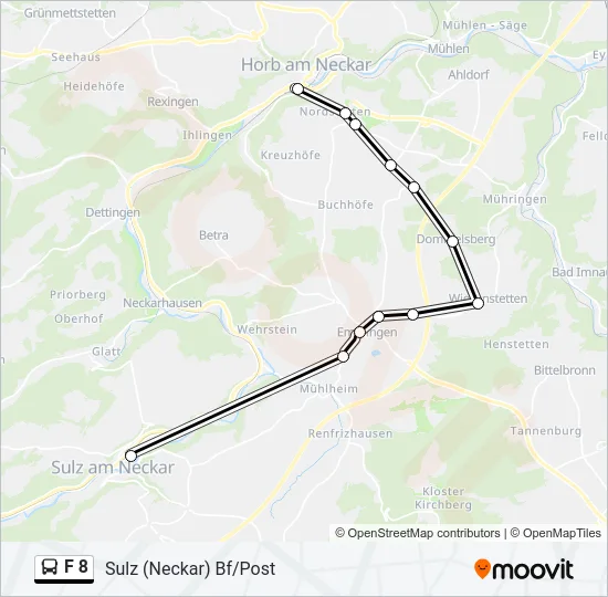 F 8 Bus Line Map