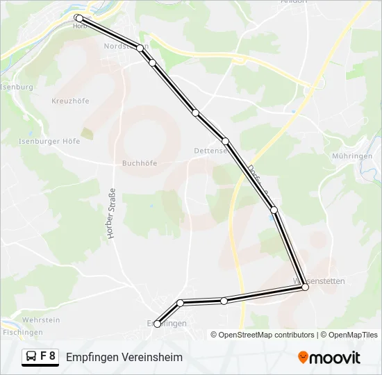 F 8 Bus Line Map