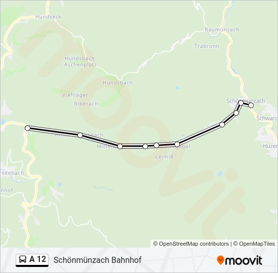 A 12 Bus Line Map