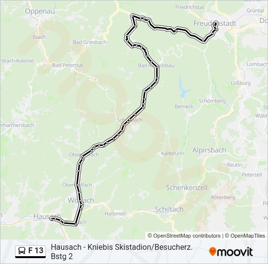 F 13 Bus Line Map
