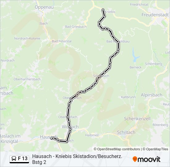 F 13 Bus Line Map