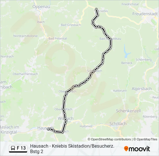 F 13 Bus Line Map