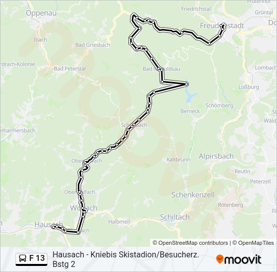 F 13 Bus Line Map