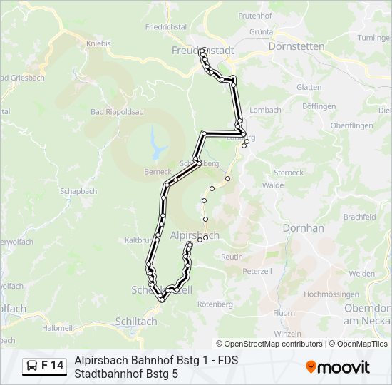 F 14 Bus Line Map
