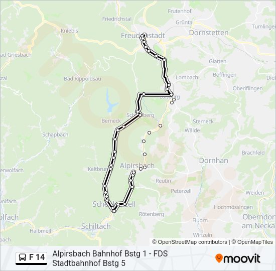 F 14 Bus Line Map