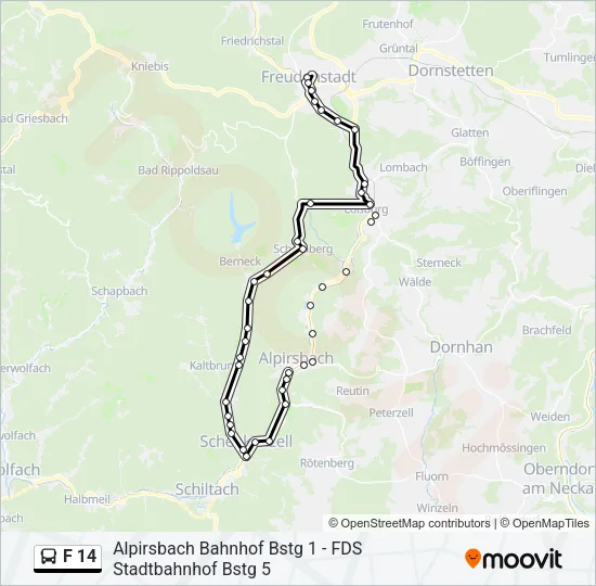 F 14 Bus Line Map