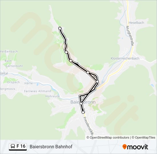 F 16 Bus Line Map