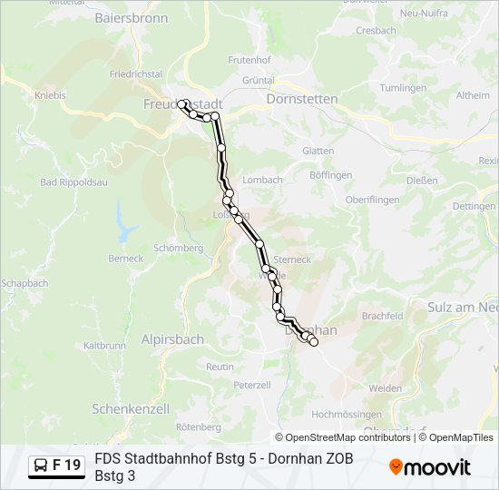 F 19 Bus Line Map