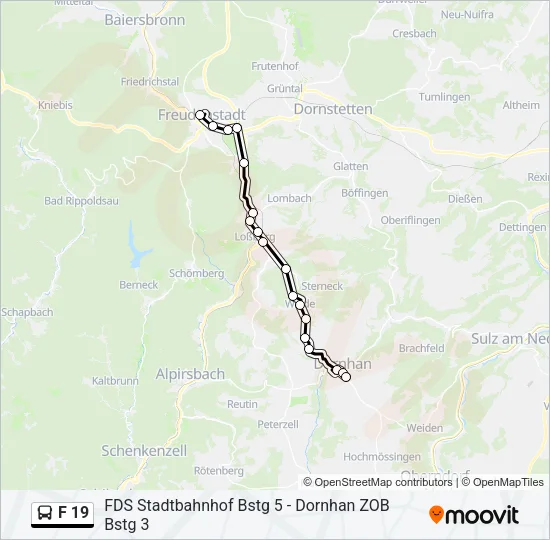 F 19 Bus Line Map
