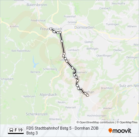 F 19 Bus Line Map