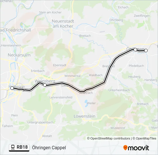 RB18 Train Line Map