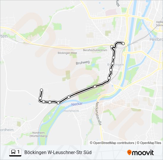 1 Bus Line Map