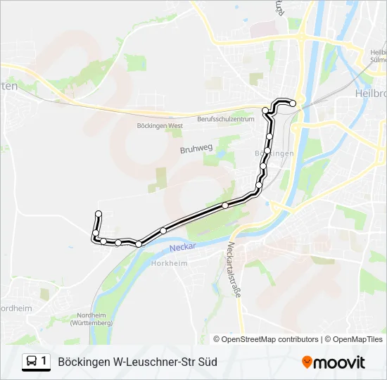 1 Bus Line Map